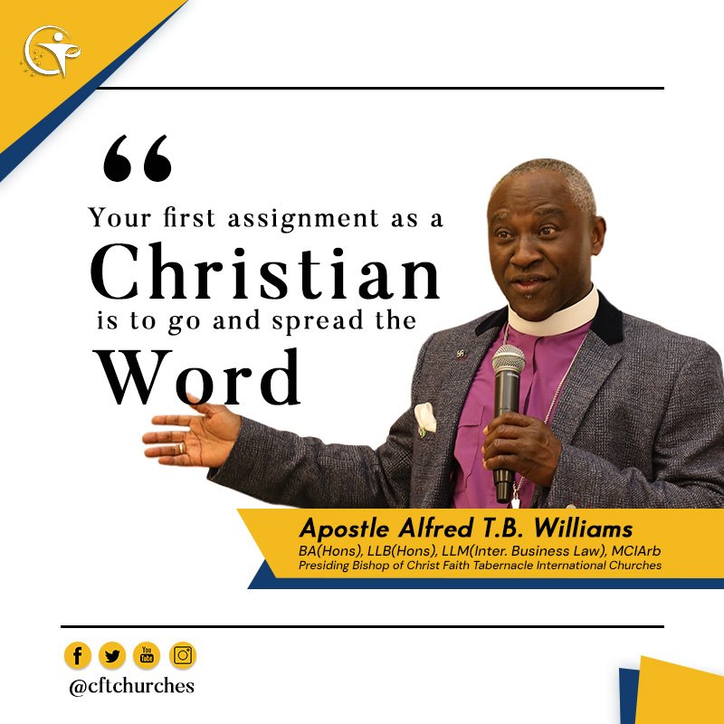cftchurches's tweet photo. We have all been given the generic assignment by Jesus Christ to go out spread the word of God
#cftchurches #ApostleATBWilliams #christfaithtabernacle #christians #christianlife #Jesusinstruction #evangelism #spreadthewordofGod #sharingChrist https://t.co/CAgTiE3HSM