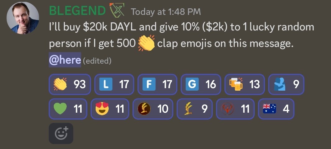 StrangeKnows's tweet photo. Spread the word, this #giveaway is ridiculous! 🤑 $2000 if we can get enough attention on this  @DaylightDeFi discord post. 👏

👀 https://t.co/9J5gOFOvg0

#BSCGem #BSC #DAYL 

@EverettSmulders
@ktrainUSA_STEPN @Ch0wja @BitcoinxDaily @Hash_blockch @JungleMike @OldCryptoBloke https://t.co/wyd0x9yIVZ