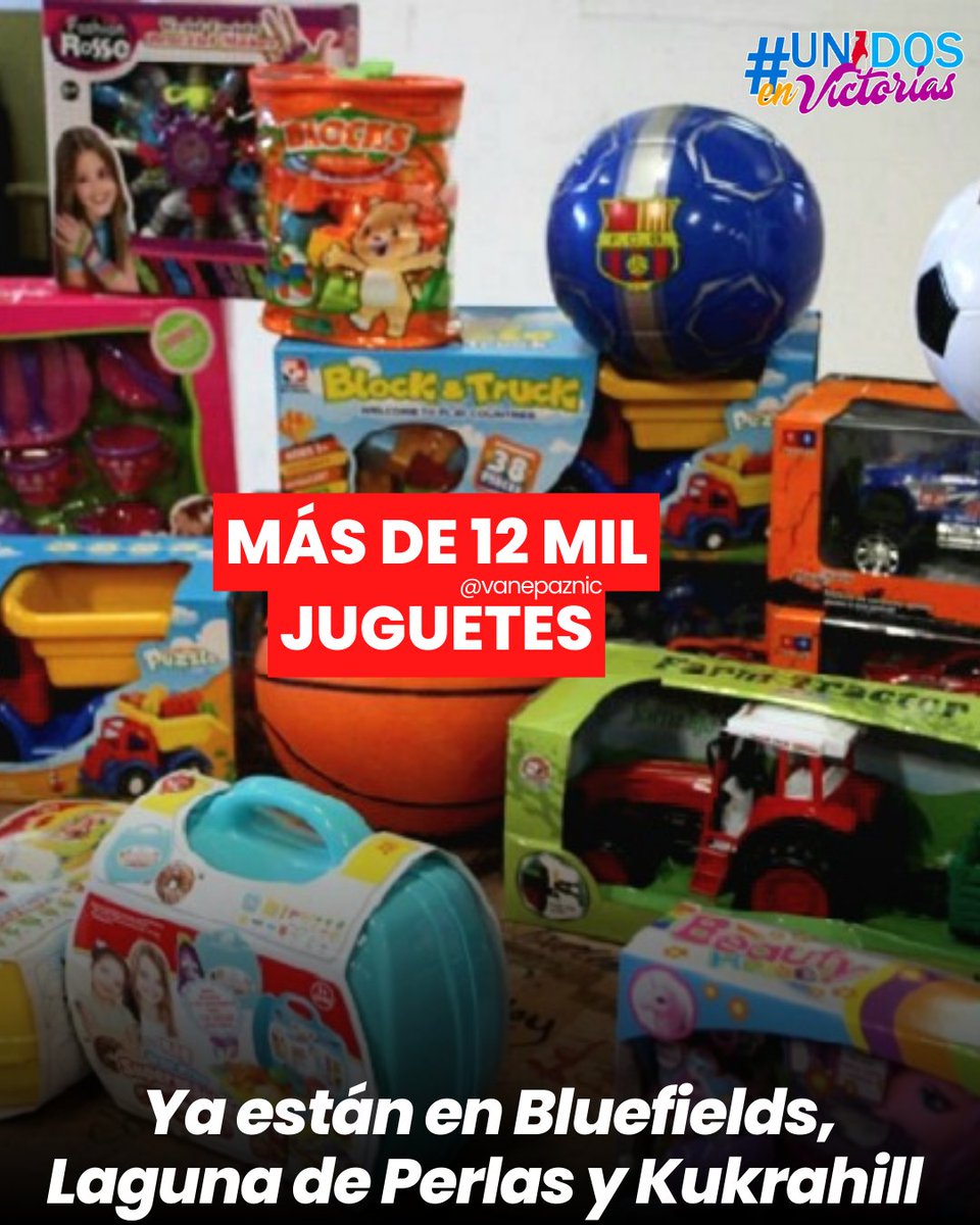 ‼️ YA LLEGARON ‼️🧸🪁🪀🎾🏐
Los más de 12 mil juguetes que serán entregados a niños y niñas del Caribe de #Nicaragua #UnidosEnVictorias 
#DiciembreAlegriasFamiliares
