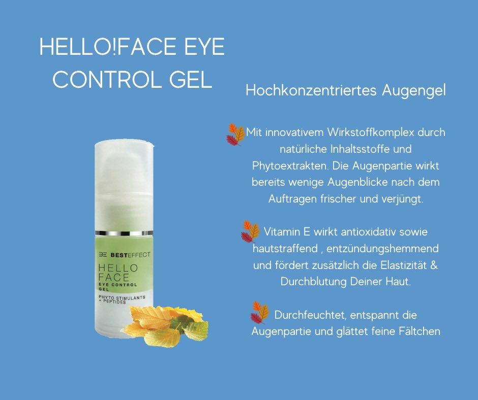 EYE CONTROL GEL
Das Gel wirkt kühlend und beruhigend. Es versorgt die zarte Haut mit viel Feuchtigkeit. Durch die natürlichen, pflegenden Inhaltsstoffe mildert es Anzeichen von Müdigkeit. Nach dem Auftragen spürst Du schnell die wunderbare Elastizität und Frische. 🤩