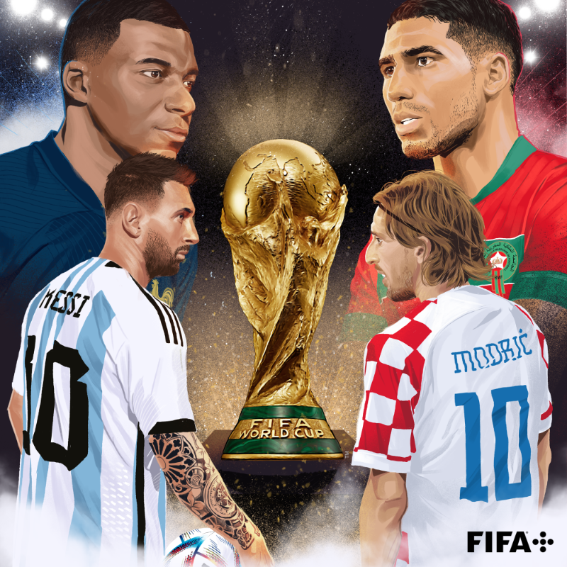 FIFAWorldCup's tweet photo. The Final Four...

🇫🇷🇦🇷🇭🇷🇲🇦