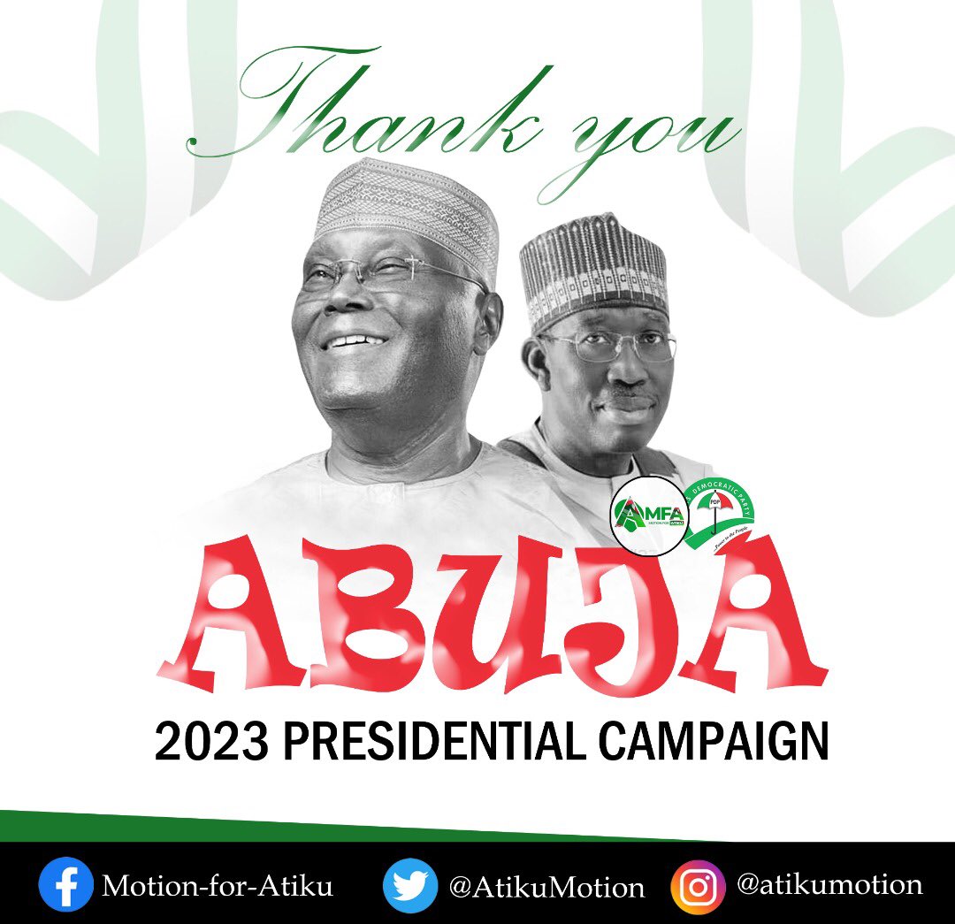 yournemezz's tweet photo. Thank you Abuja. Together we will recover Nigeria. #motionforatiku #RecoverNigeria #AtikuInAbuja #AtikuOkowa2023 #atikulated https://t.co/CRKqabjJYe