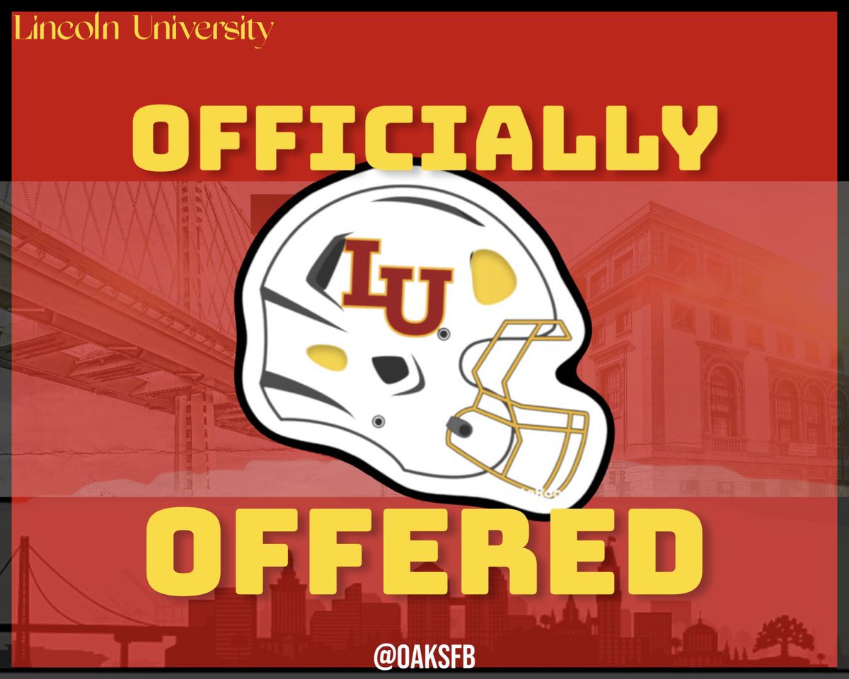 Thankful to receive an Offer From Lincoln University <a href="/oaksfb/">Lincoln University Football</a> &amp; @CoachPatHen 🙏🏼