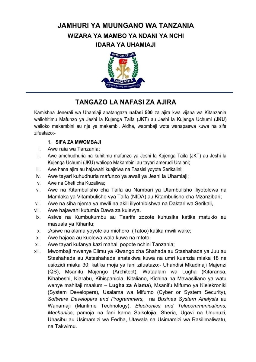 Uhamiaji Tanzania tweet media