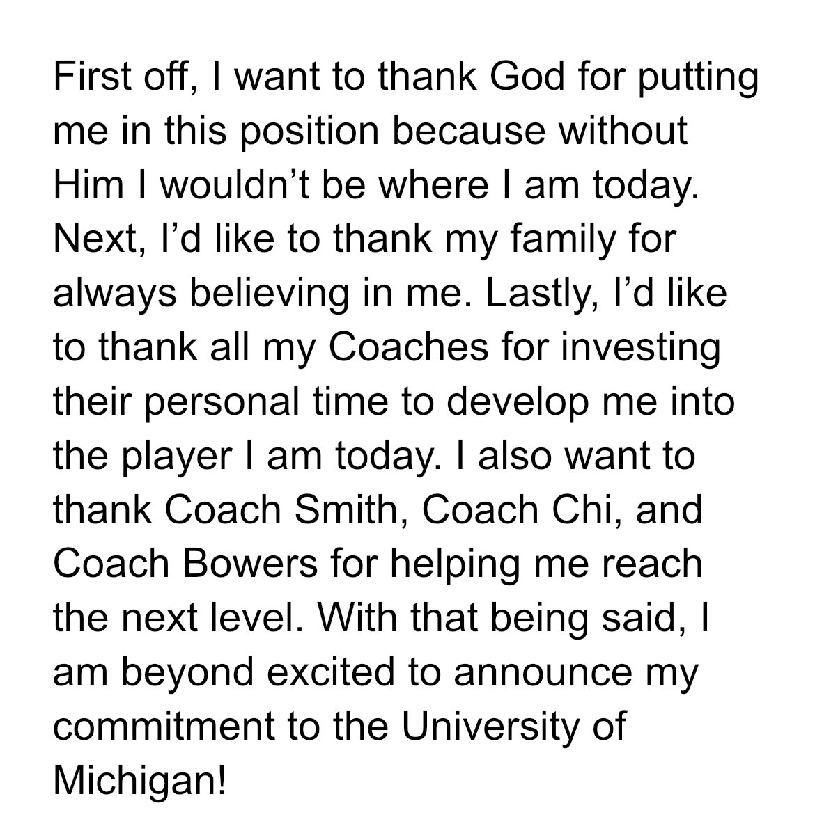 ColeMorgan03's tweet photo. 100% Committed! @UMichFootball https://t.co/x7MMsDVKqG