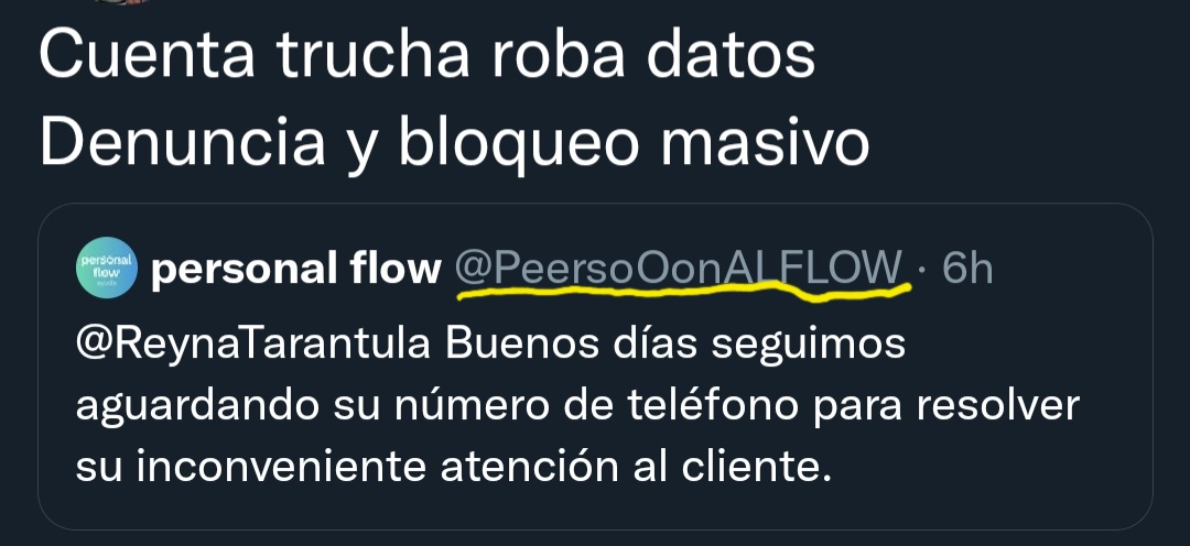 Soy_Politicon's tweet image. Cuenta trucha de Personal o Flow. Ya cayeron varios. Está denunciada, pero no cancelada. RT por favor.