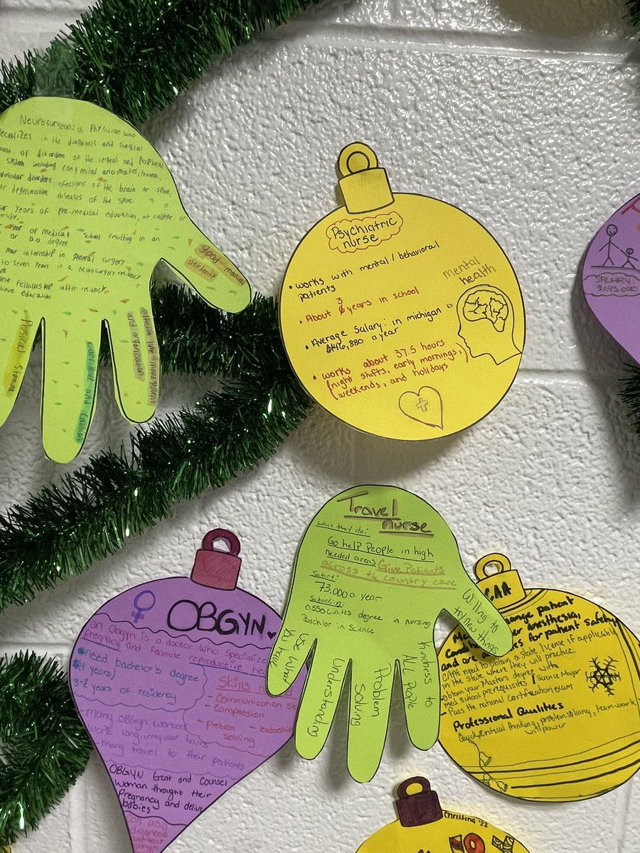 FordCTC's tweet image. Health Occupations has career themed holiday cheer. #fordctc #edpathwaystosuccess #skilledtrainedready #edpathwaystosuccess