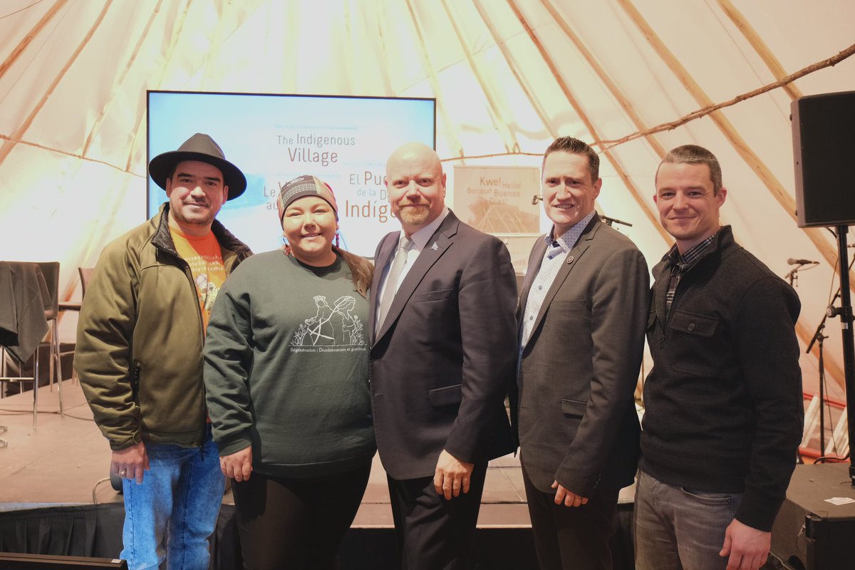 Today, at the #Indigenous Village, <a href="/IanLafreniere/">Ian Lafrenière</a> &amp; <a href="/CharetteB/">Benoit Charette</a> announced $23 million in funding for new #Indigenous-led conservation initiatives in Quebec. “There is much work to do, but I am optimistic. I have hope that together we will do great things for the next generation.”