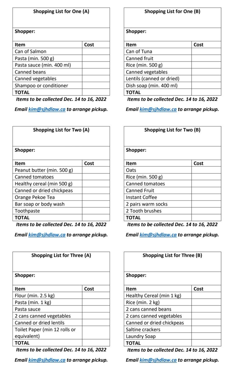 MJ_Esq's tweet photo. Barristers for a Better Bytown are excited to be running our 2nd Law Holiday Food Drive! There are many in need and many ways we can help out! You can donate money, try to complete one of the shopping lists, or donate items identified therein #ottnews #charity #lawtwitter #HoHoHo https://t.co/rFYw9bq1kK