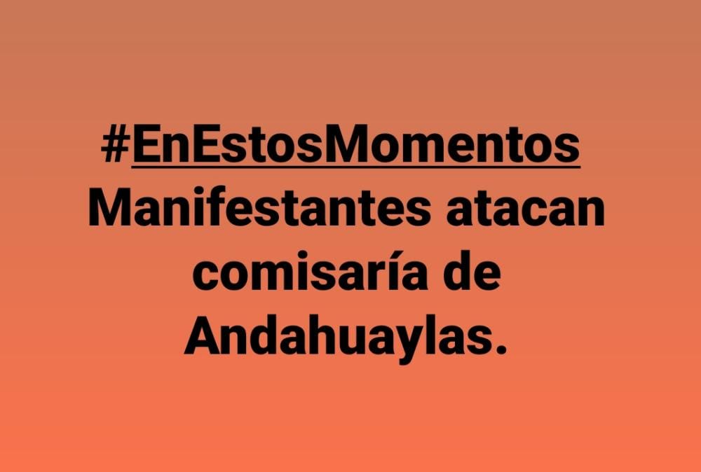 FrancoisBedoya's tweet photo. Ante evidente vacío de autoridad moral por integrantes de mediocre gabinete puesto por mafias que destruyeron la economía y sembraron actual crisis política. Cómplices delincuentes camaradas de esta organización criminal que mantiene espacios en el estado #Destrozan #Andahuaylas https://t.co/d5bxTsN40h