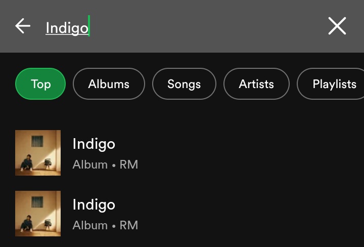 KSCH3RRY's tweet photo. Hello @Spotify @SpotifyKpop @SpotifyKR!

We noticed that there are two versions of RM’s solo album INDIGO
We don’t understand the reason for and if it affects the artist’s streams or not!

Please look into it; we are hoping for this issue to be clarified. Thank you! https://t.co/OgZtsZtN34