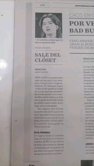 tsukkifm's tweet photo. @levijjk The newspaper Tabasco Hoy belonging to the state of #Tabasco #Mexico is defaming #SUGA for his sexuality and also slandering ARMY, by stating that we told such information
@HYBEOFFICIALtwt @bts_bighit
We can't allow them to defame Suga!!! https://t.co/Fg94zSQp5e