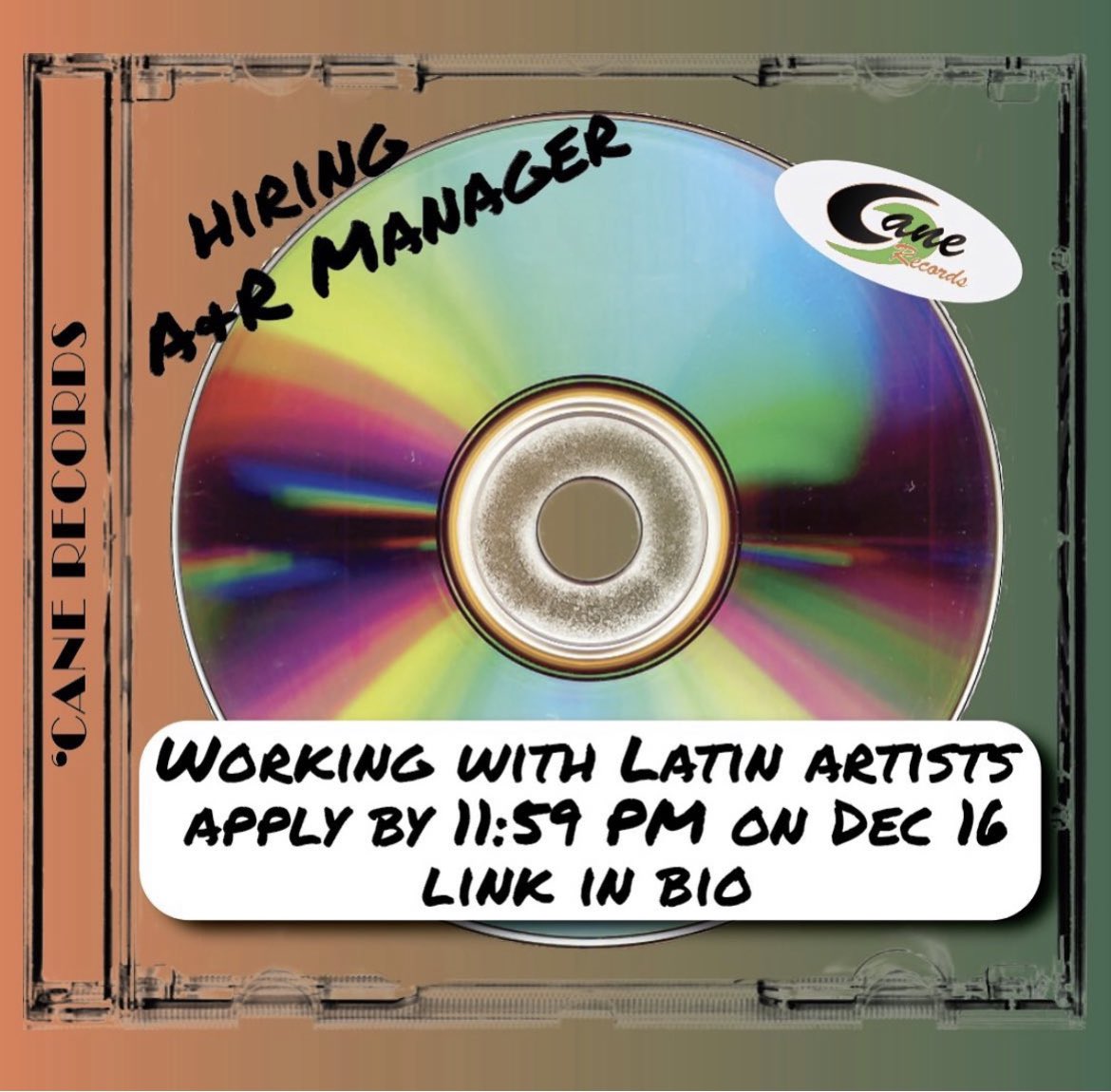 WE’RE HIRING! 🙌 🎸
Application to be an A&amp;R Manager at ‘Cane Records: docs.google.com/forms/d/e/1FAI…