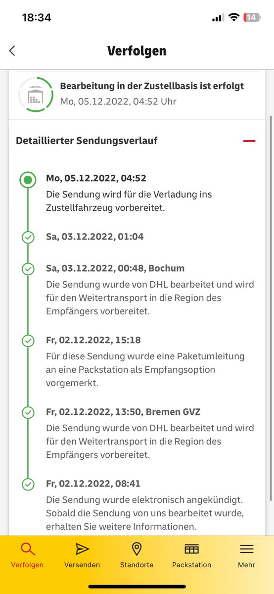 maxleonalbrecht's tweet photo. .@DHLPaket Was mit den meinen Paketen los? 
Seit einer Woche nix passiert 🫠 https://t.co/XhRB605urp