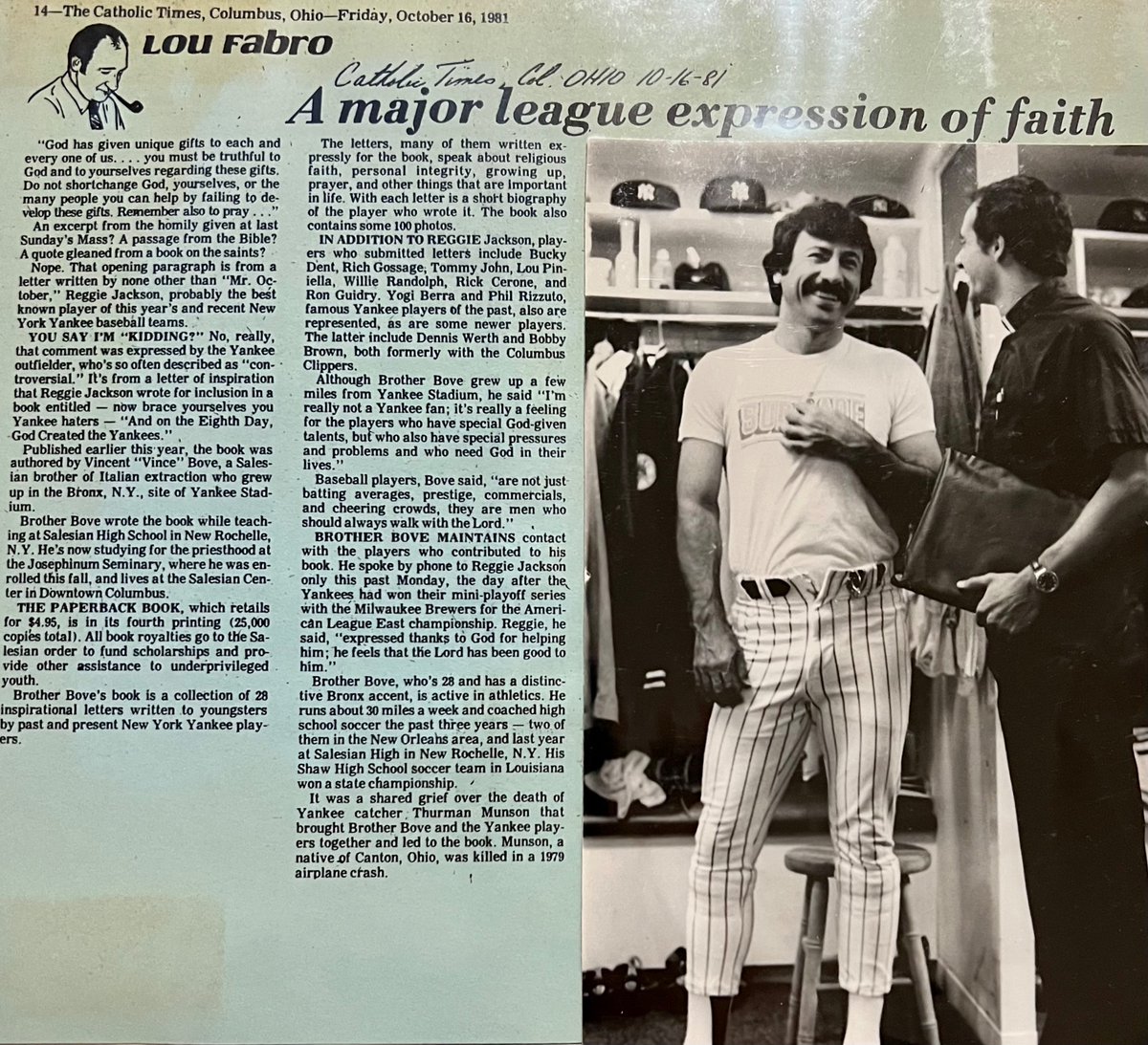 vincentjbove's tweet photo. @BronxZooNYY I always enjoyed my chats with Figgy as captured by this photo, and his words to youth in my book:
“A few good friends are of greater value than many acquaintances. Make sure your companions are carefully chosen so that their influence on you may be positive.” #Yankees #VJB https://t.co/Qwi3k4Hqmr