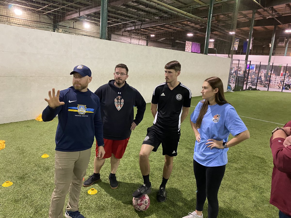 Coach <a href="/jordanrosngrant/">jordan rosengrant</a> taking the <a href="/ussoccer/">U.S. Soccer</a> D License course hosted by <a href="/EPAYouthSoccer/">Eastern PA Youth Soccer</a>! 📓