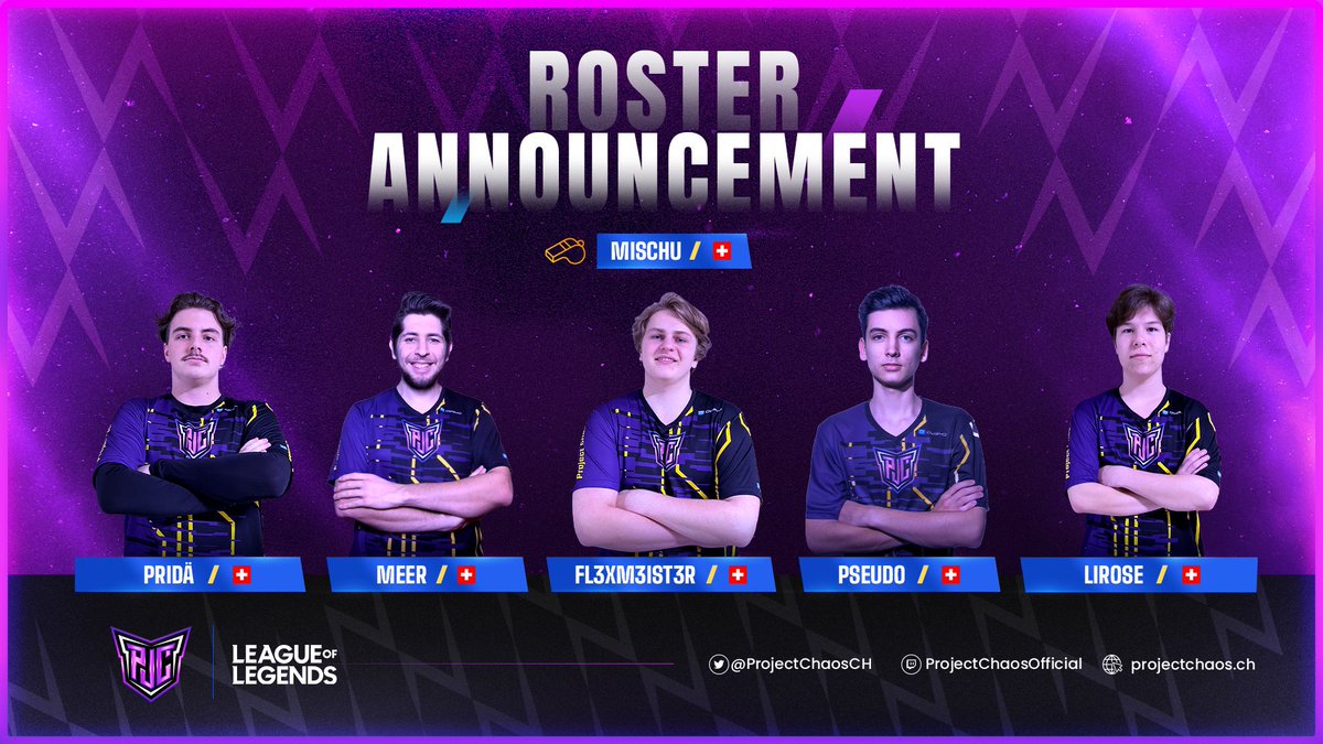 Project Chaos (@projectchaosch) on Twitter photo We are excited to announce our Local League of Legends Roster for the Upcoming <a href="/PrimeLeague/">Die Techniker Prime League</a> split We are excited to announce our Local League of Legends Roster for the Upcoming <a href="/PrimeLeague/">Die Techniker Prime League</a> split