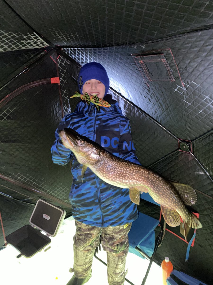 leaf308's tweet image. Deegan’s biggest pike ever!! 37” this morning he is so pumped! I was awesome!!