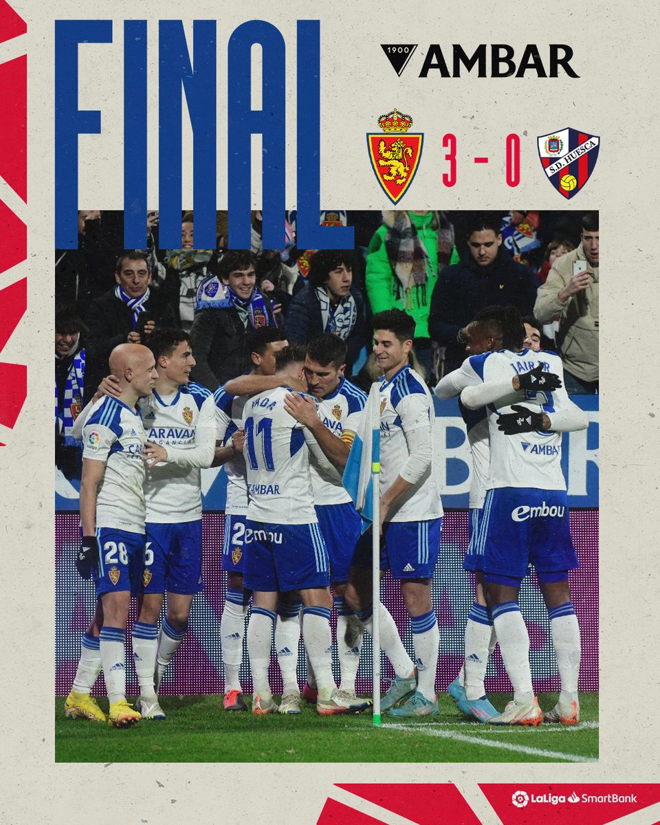 3⃣-0️⃣ | ⏱️ 100’  ⏹ FINAAAAAAL 

🙌😄 ¡Los 3⃣ puntos se quedan en La Romareda! 

#RealZaragozaHuesca
#DefendiendoAlLeón 🦁
