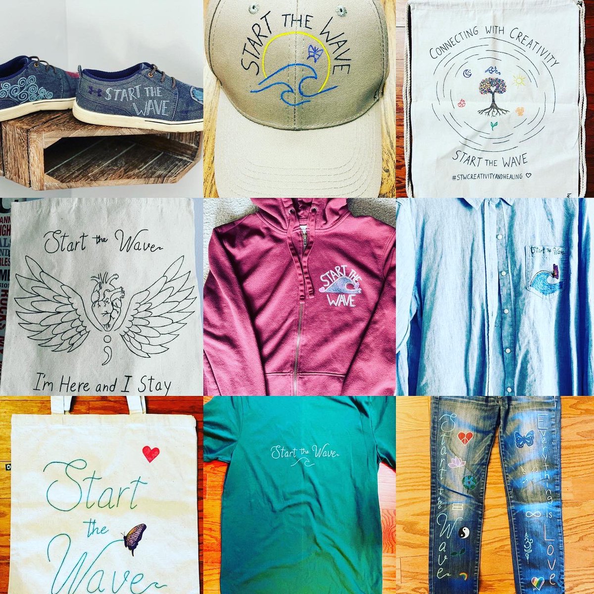 🌊 Looking for a cool gift idea? Check out these #STWEcoMerch pieces! 🌊

💚 A perfect way to show love for yourself, someone else, & our world! Spread the love & positivity through #StartTheWave’s messages! 💚

PS - You’ll also be supporting me & my art as a small business 🙏🏻❤️