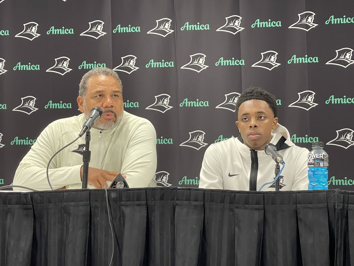 MHershgordon's tweet photo. Ed Cooley calls Jayden Pierre the player of the game.
The rookie guard with a career-high 11 assists. #pcbb @wpri12 https://t.co/3SOtAddenN