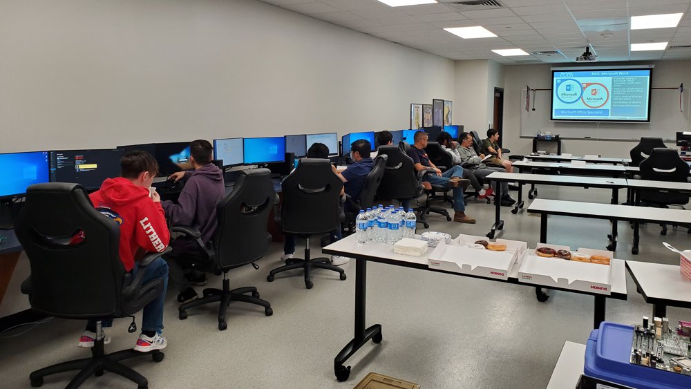 mrfordsclass's tweet photo. Our first Microsoft Office Specialist Bootcamp was a success. 
Students, parents, and faculty came to the classroom on a Saturday to learn more about Microsoft Word. @CFordTE 
#microsoftword   #MicrosoftOffice #computercertification #students https://t.co/rnWs1lyVOz