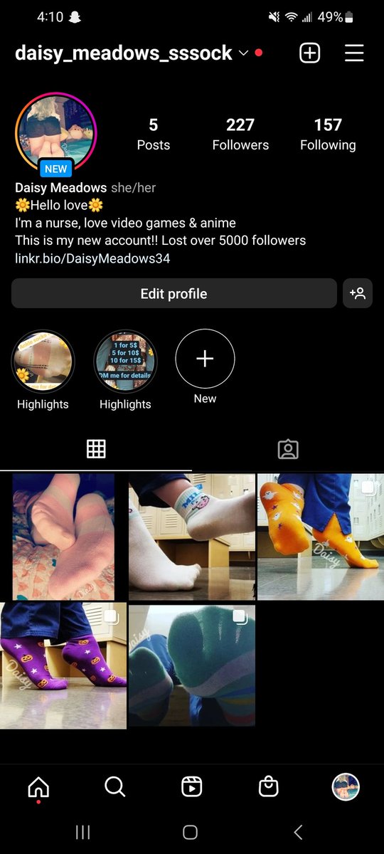 DaisyMeadows34's tweet photo. I lost all my IG accounts 😢 just made a new one please give me a follow ❤️🧡💛💚💙💜 #socks #sockprincess #socksforsale https://t.co/Z5XNcGL0Lj