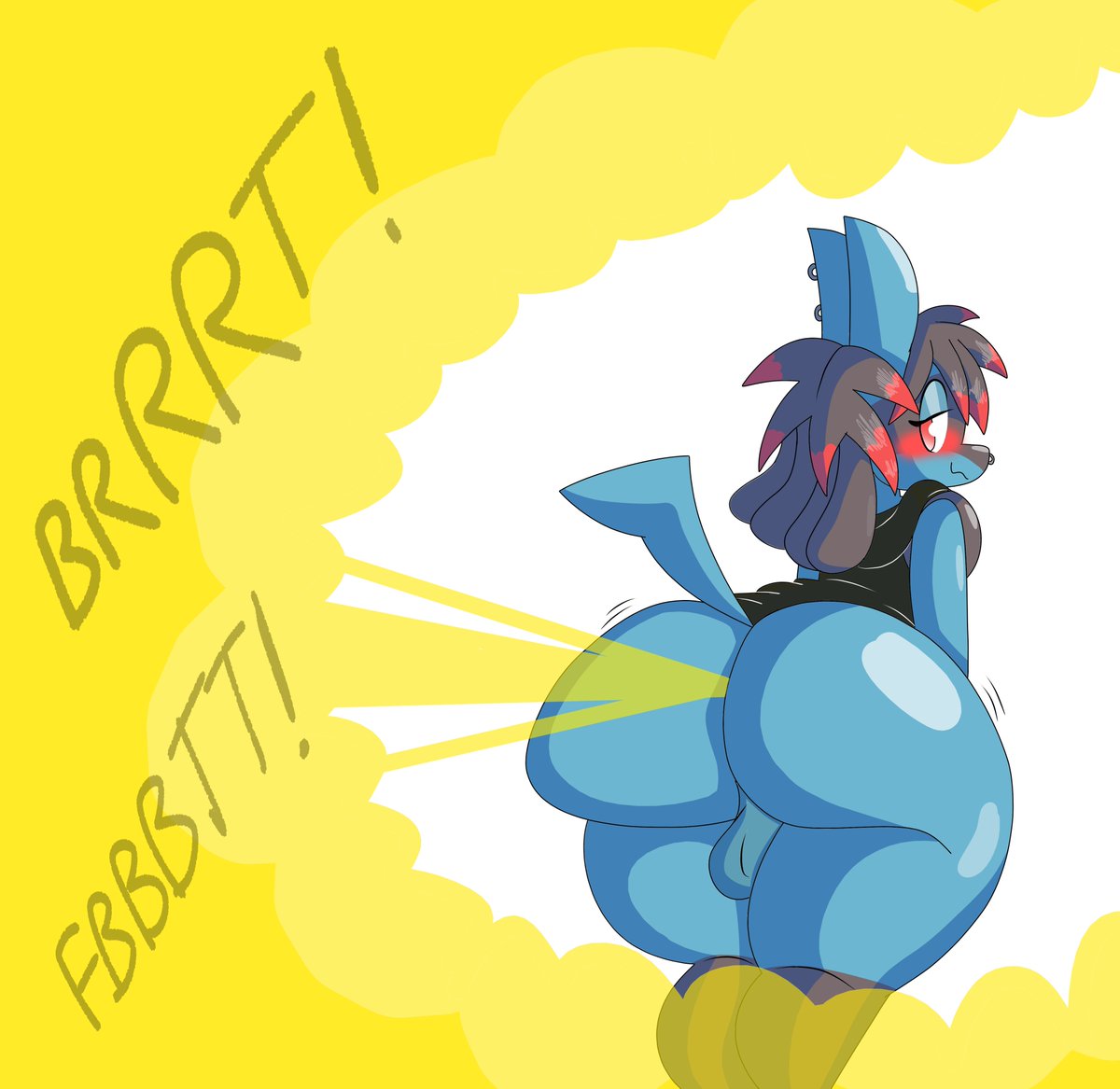 thebuttden's tweet photo. comm for @jay44170 of their oc jay gassin' it up https://t.co/yuewAFer5y