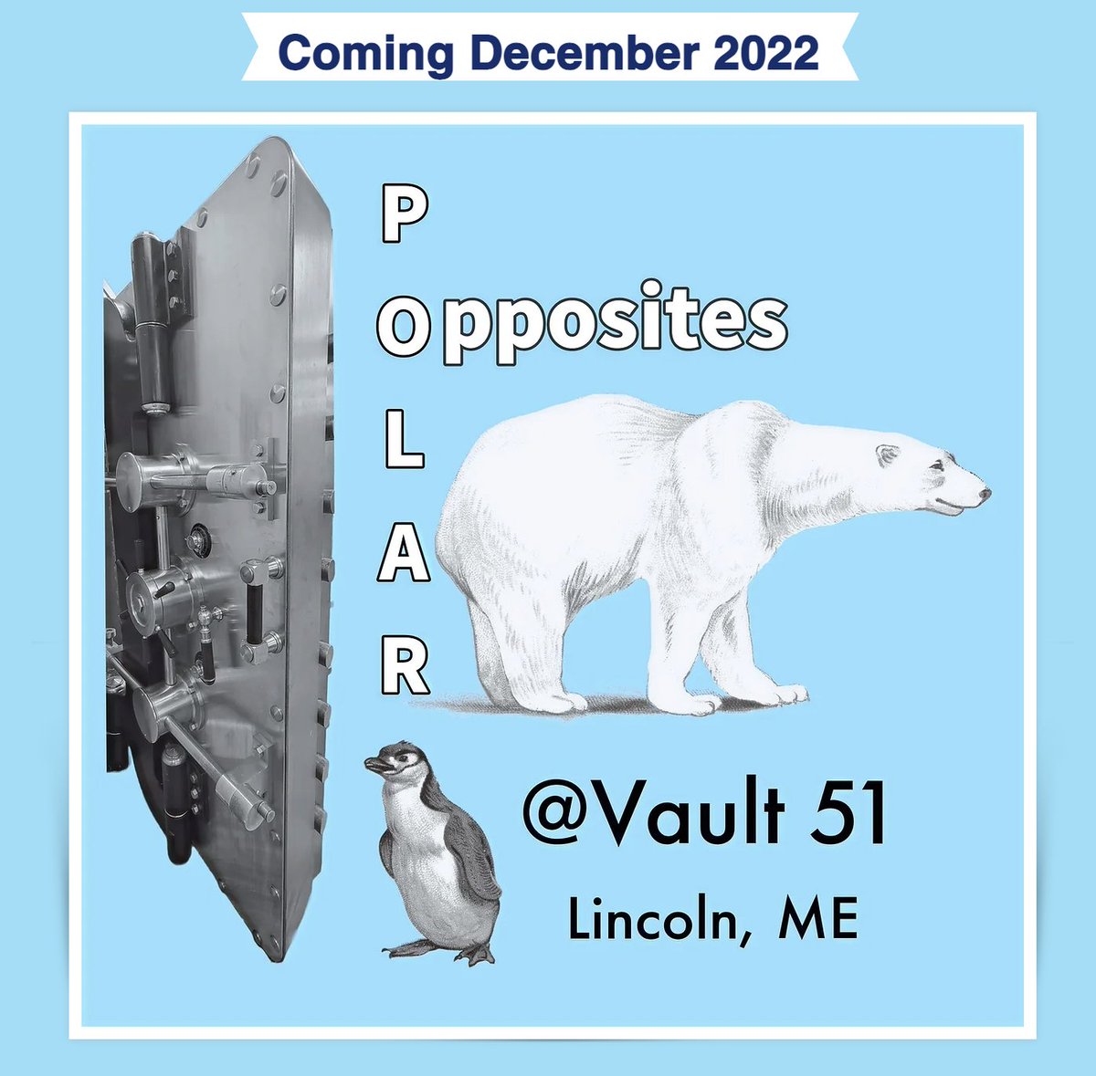 We have BIG news to share! 
Get ready to experience Polar Opposites, our first Escape Room at Vault 51, Stewart PLC &amp; CoWork in Lincoln, ME  #escaperoom #maine #lincolnme #polarbear #penquin #experience 

stewartlearningcenter.com/escape-room