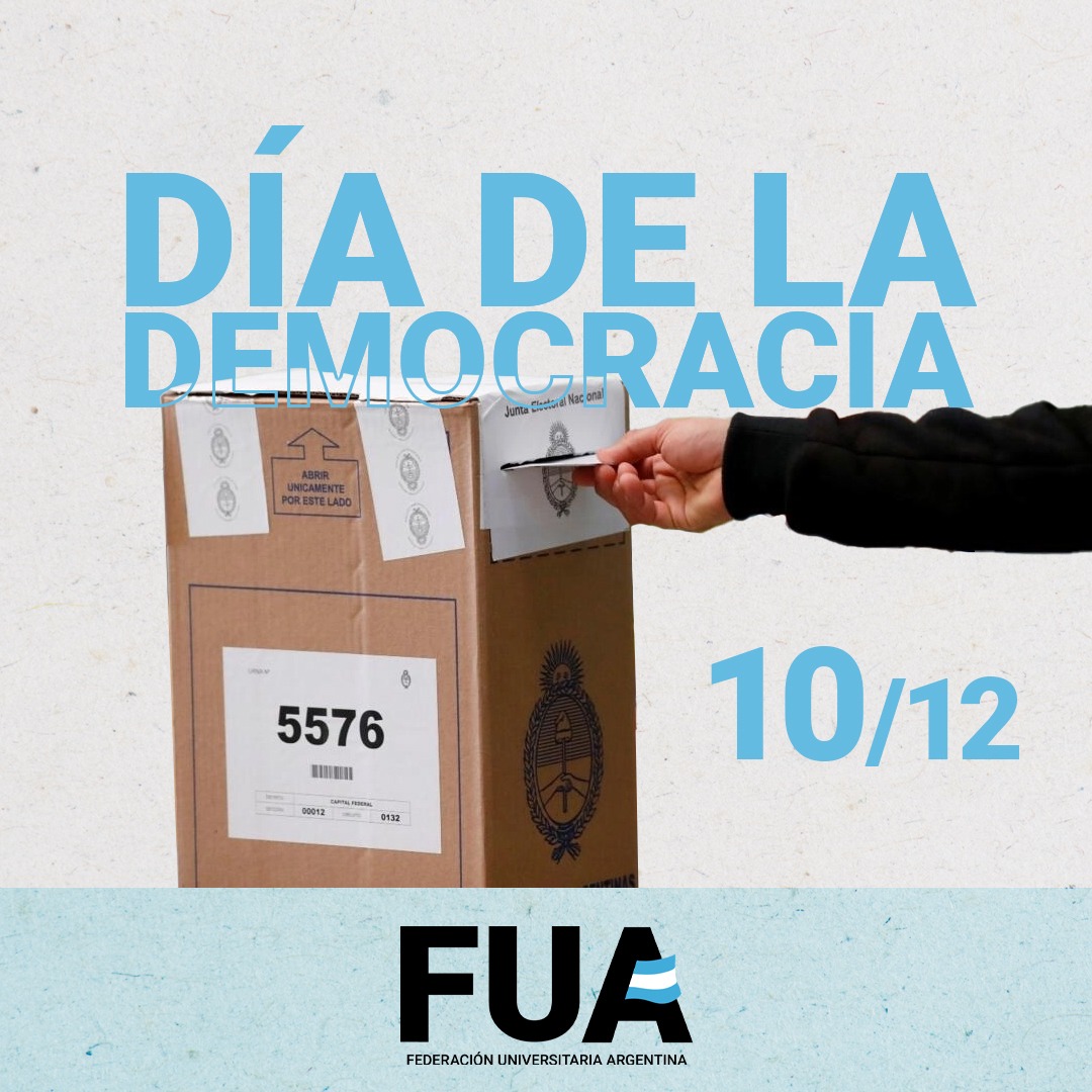 laFUA's tweet photo. 🇦🇷 39 años de democracia 🇦🇷

El 10 de Diciembre de 1983 se celebró la vuelta a la democracia en la Argentina. 

Está fecha fue elegida por ser el día internacional de los Derechos Humanos, por la Asamblea General de Naciones Unidas. https://t.co/b6flZ8HaaG