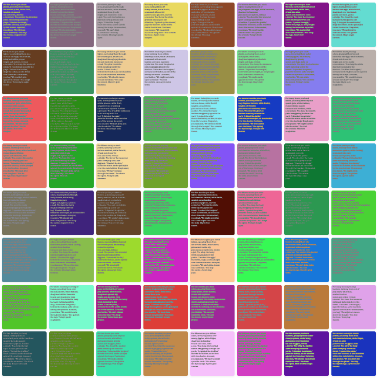 yourstorywtf's tweet photo. #YourStory is turning out to be even a more jubilant experiment in random color then we expected. If you haven't already, come find your signature #color.
#CCCCCC #000000 #111111 #000000 #RRRRRR
#tabluarfiction #algorithmicwriting #generativetext #NFT https://t.co/LxWEQnmBfS