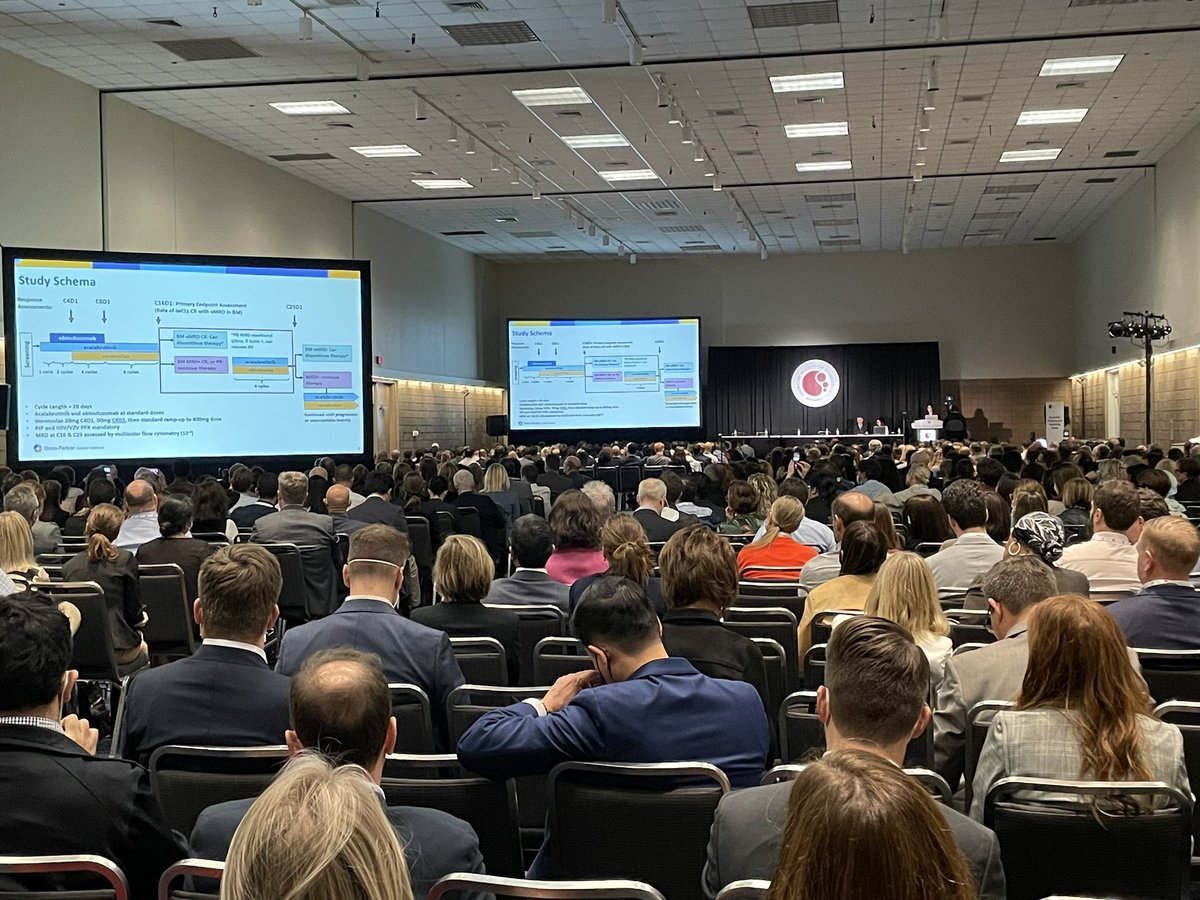 DanaFarberNews's tweet photo. Presenting her findings to a packed auditorium, @DanaFarber Christine Ryan, M.D. explains how a triple regimen of AVO was shown highly effective in patients with high-risk forms of Chronic Lymphocytic Leukemia. #ASH22 https://t.co/avL3lX1dI2