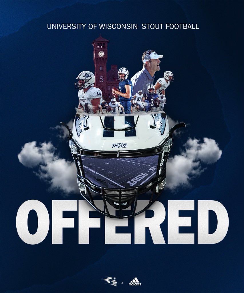 #AGTG After a great visit at <a href="/uwstout/">UW-Stout</a> I am blessed to say I received an offer from <a href="/UWStoutFootball/">UW-Stout Football</a> !!
<a href="/BlueDevil_HC/">Clayt Birmingham</a> <a href="/stoutbluedevils/">UW-Stout Athletics</a> <a href="/dherr11/">Dean Herrington</a>