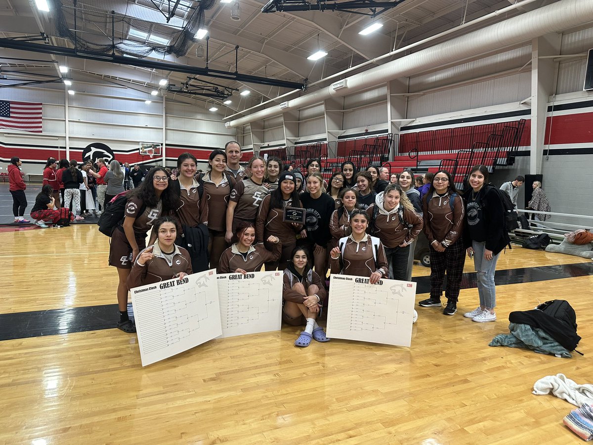 GCHSWrestling's tweet photo. The Lady Buffs finish as runner-ups at the Christmas Clash! Lead by 3 champions! https://t.co/RCzF9KP27T
