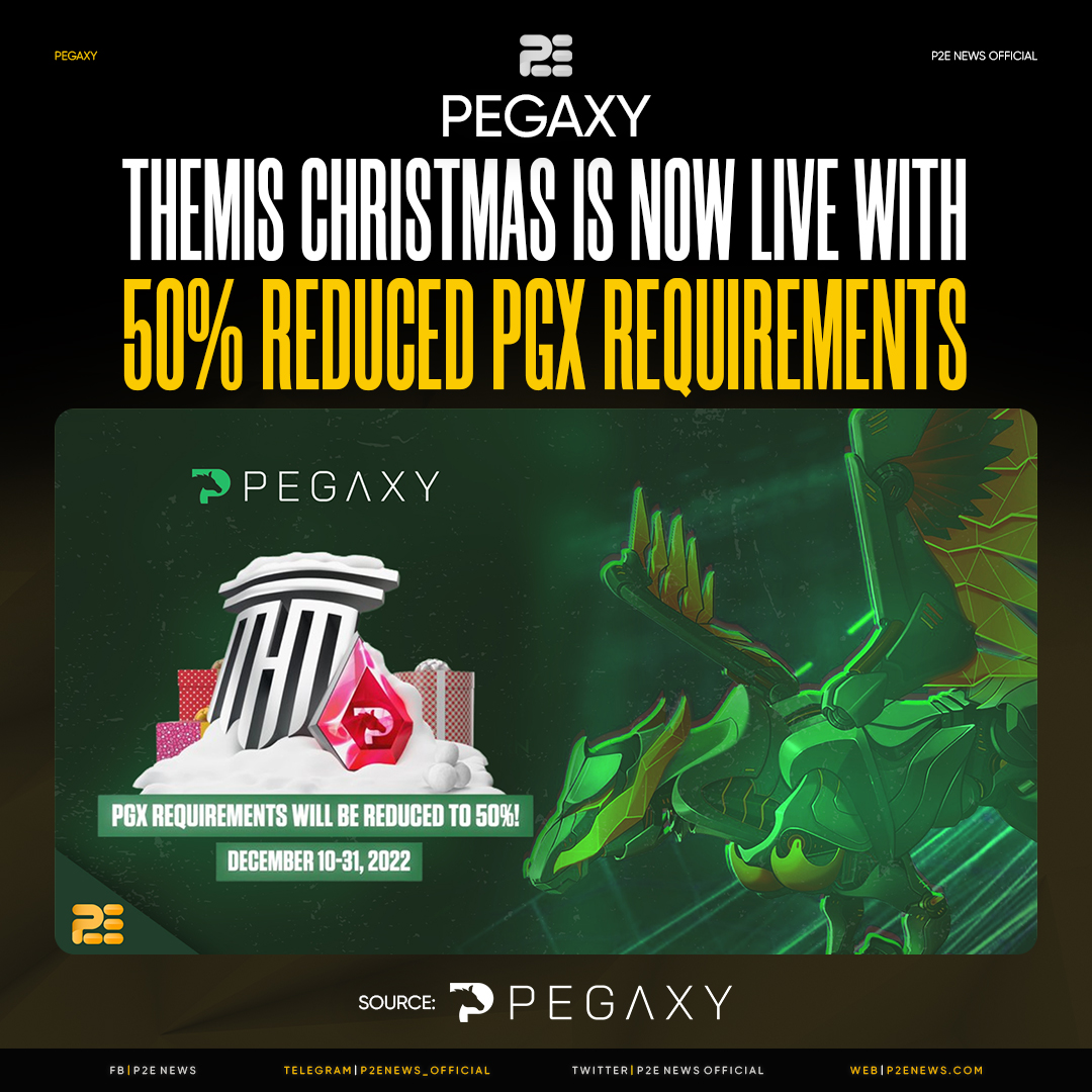 P2ENewsOfficial's tweet photo. 🐎 @PegaxyOfficial announced a Merry Themis Christmas event which will reduce 50% of the $PGX requirements from December 10-31, 2022!

FULL DETAILS: https://t.co/VpXIyZMtoQ https://t.co/apQpx6DsIK