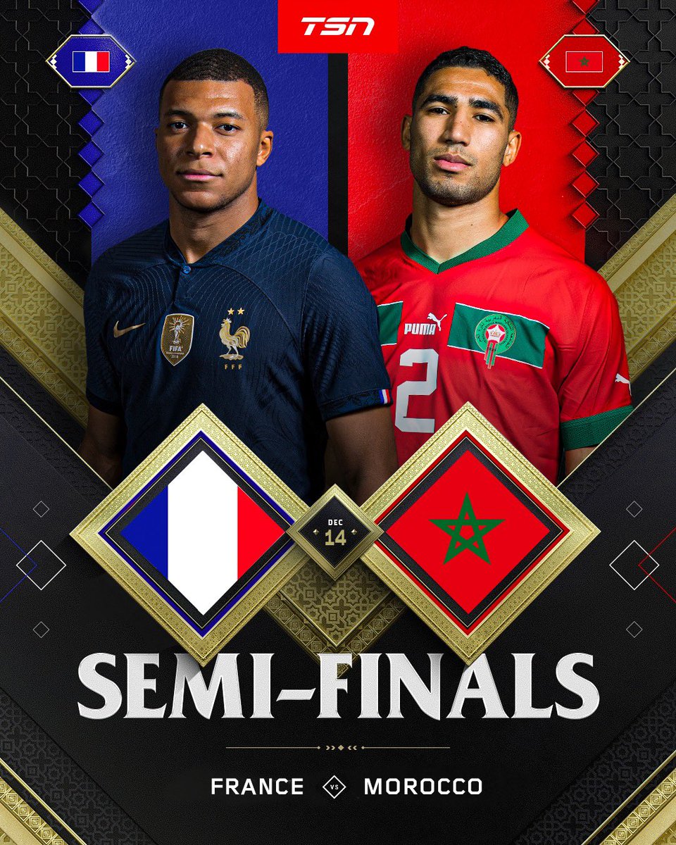 🇫🇷 France and 🇲🇦 Morocco will meet for a spot in the #FIFAWorldCup final.