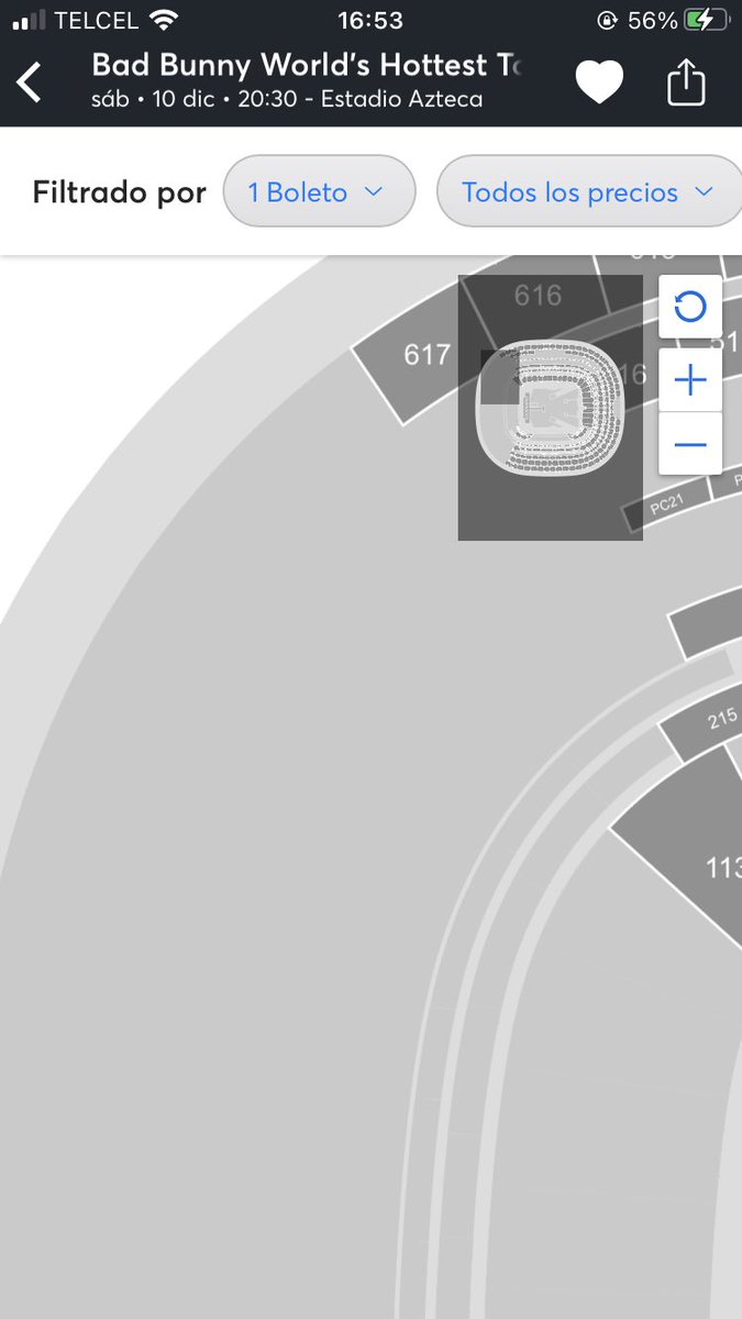 HectorPiollis's tweet photo. @Ticketmaster_Me @sanbenito @EstadioAzteca Zonas no disponibles que están ofreciendo en su propia página y aplicación https://t.co/u0oARCYxAi