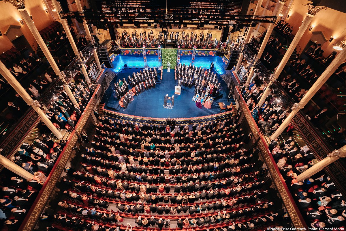 NobelPrize's tweet photo. It's a wrap!

Today we awarded the 2022 prizes to our #NobelPrize laureates. Take a look at some special moments captured from today's ceremonies in Stockholm and Oslo. https://t.co/qyT1PPX8Fj