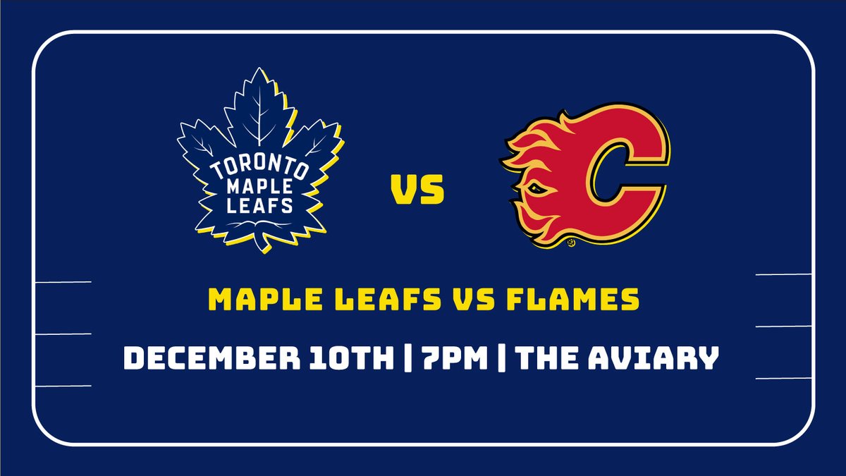 AviaryBrewpub's tweet photo. Maple Leafs vs Flames tonight at 7PM 
We've got the game with sounds on! Plus get $1off @LongsliceBrews  pints during the game! 
See all events: https://t.co/NReqORnltT
#LeafsForever #Toronto #AviaryBrewpub https://t.co/pE2k9Yiqa9