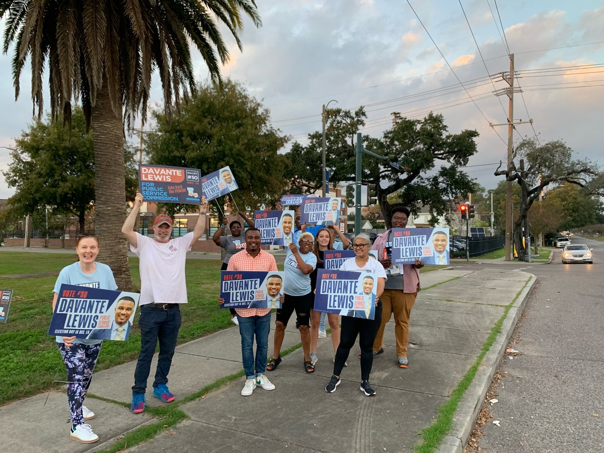 davantelewis's tweet photo. We’re waving signs on Claiborne and Napoleon to make sure that everyone votes in these last hours. 

If you or your friends and family haven’t voted yet, you have until 8pm! Let’s finish strong. https://t.co/PPSdl6XTMV