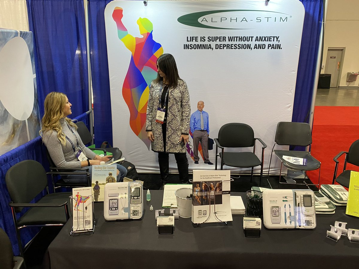 AlphaStim's tweet photo. A quick ๐ธ from our booth (# 3704) at the @A4MEvents #A4MLongevityFest 2022. #AlphaStim #MedicalInnovation https://t.co/7fpD6ntvL6