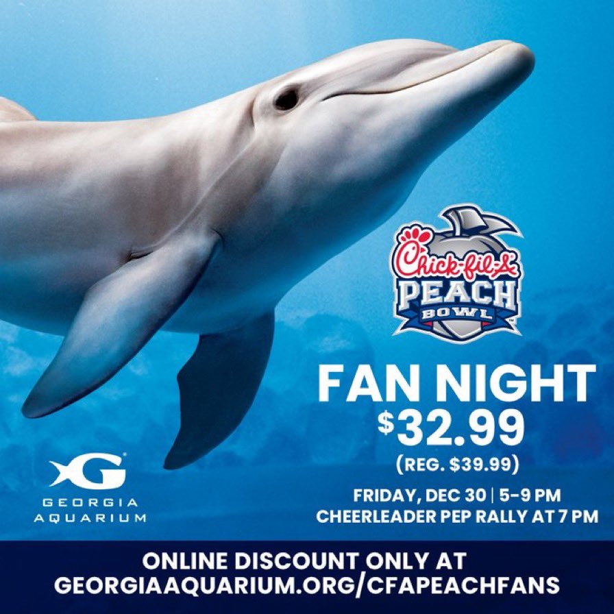 Chick-fil-A Peach Bowl (@cfapeachbowl) on Twitter photo 🦈 GIVEAWAY ALERT 🦈
In celebration of the <a href="/CFBPlayoff/">College Football Playoff</a> returning to ATL, we’re giving away another pair of tickets to the <a href="/GeorgiaAquarium/">Georgia Aquarium</a>!
Follow the rules below to enter:
1️⃣ Follow us
2️⃣ Retweet
3️⃣ Tag a friend in the replies for an extra entry 🦈 GIVEAWAY ALERT 🦈
In celebration of the <a href="/CFBPlayoff/">College Football Playoff</a> returning to ATL, we’re giving away another pair of tickets to the <a href="/GeorgiaAquarium/">Georgia Aquarium</a>!
Follow the rules below to enter:
1️⃣ Follow us
2️⃣ Retweet
3️⃣ Tag a friend in the replies for an extra entry