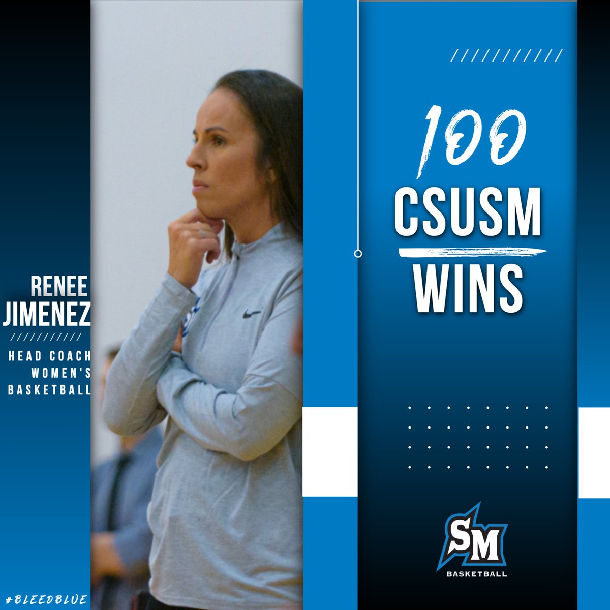 Big congrats to our Head Coach Renee Jimenez on her 100th CSUSM victory! 

#BleedBlue