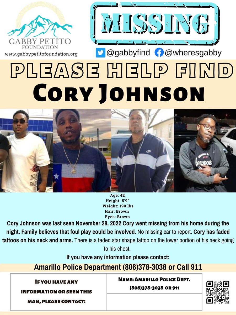 GabbyFind's tweet photo. #missing #missingperson #texas #AmarilloTX #coryjohnson #whereiscory https://t.co/RsVDKzrXBn