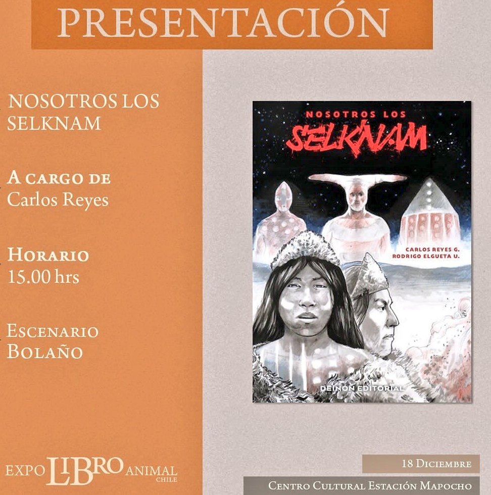 CAReyesG's tweet photo. 18 de dic. 15 hrs. con @ElguetaU hablaremos de nuestra novela gráfica Nosotros los Selk'nam en la Expo Libro Animalen @EstacionMapocho
@DeinonEditorial https://t.co/VPJ0w9RwrX