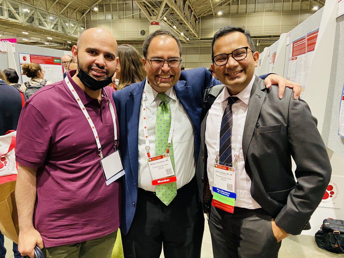 #ASH22 So blessed to have a nice reunion with two of my all-time superstar fellow MDs together at #ASHPoster session ! 🙌 thanks 🙏🏾 to <a href="/ASH_hematology/">ASH</a> meeting bringing us together !!!! Dr <a href="/Malfayez7/">Mansour</a> &amp; Dr <a href="/jayastuMD/">Jayastu Senapati</a> #ASHKudos 👏🏽