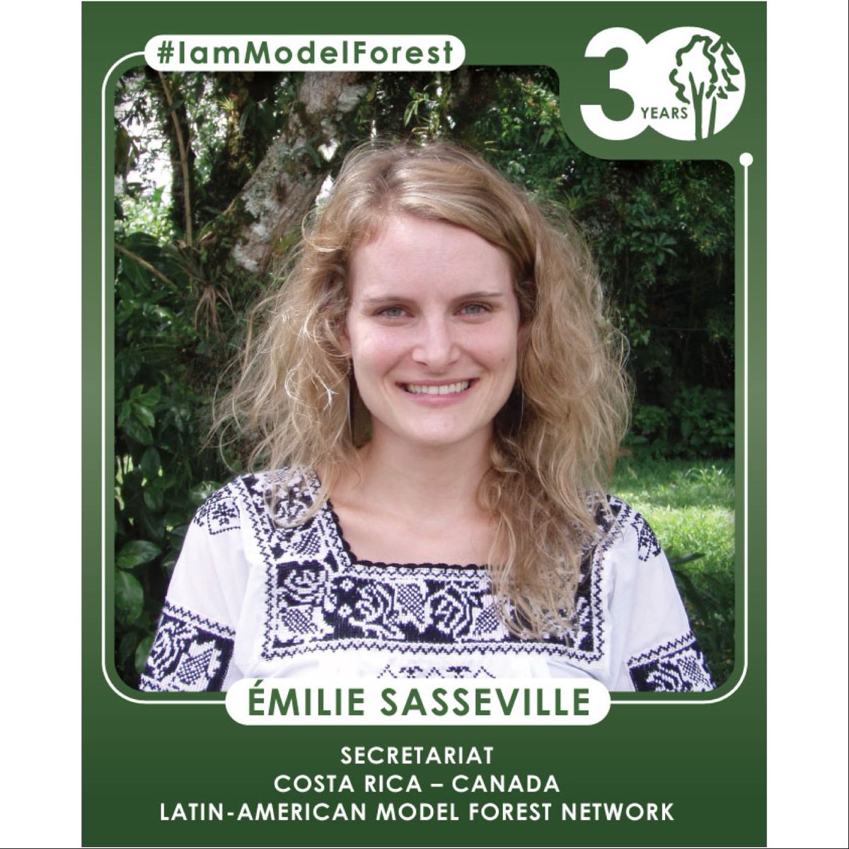 #IamModelForest – At its origin, the Latin-American Model Forest Network Secretariat @BosquesModelo received significant technical support from @CusoIntl. One cooperant at that time was Emilie Sasseville, who now works for the IMFN Secretariat! 
 #30yearsModelForest