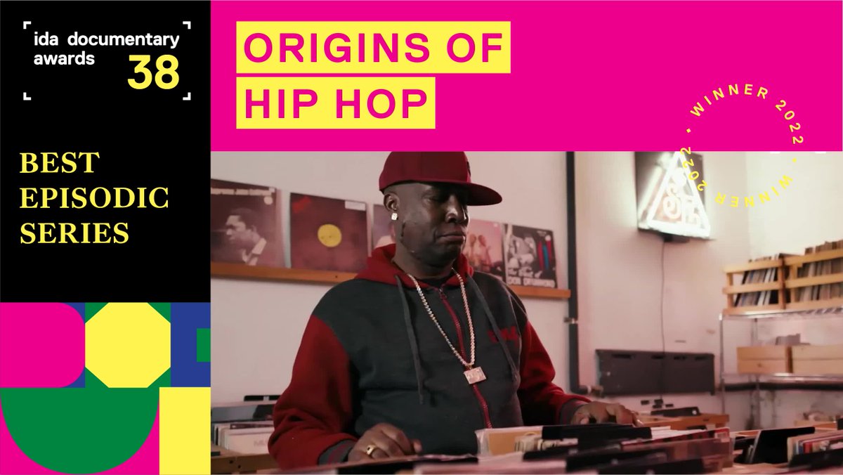 The Winner of the 38th #IDADocAwards Best Episodic Series: ORIGINS OF HIP HOP.

#IDADocAwards winner announcements are brought to you by <a href="/natgeodocs/">National Geographic Documentary Films</a>.