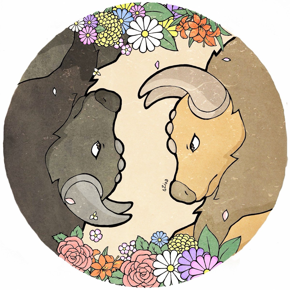 「#新しいプロフィール画像これが叶った(*゜▽゜ノノ゛ 」|ジオくん@羊毛フェルト🐂🐃のイラスト