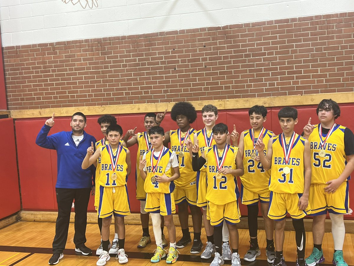 LMSBoysath's tweet photo. Congratulations to our 7th grade A team who went to Abilene today and came away with the Gold. The finished the day with a tough game against Glenn. @LMSstrong @SAISD_Athletics #lincolnbraves #lmsstrong https://t.co/gV3JbTrbTR